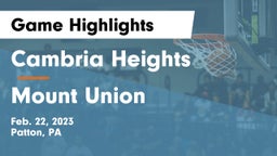 Cambria Heights  vs Mount Union  Game Highlights - Feb. 22, 2023