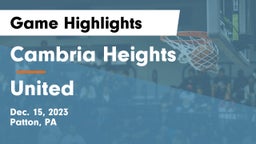 Cambria Heights  vs United  Game Highlights - Dec. 15, 2023