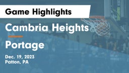 Cambria Heights  vs Portage  Game Highlights - Dec. 19, 2023
