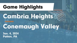 Cambria Heights  vs Conemaugh Valley  Game Highlights - Jan. 4, 2024