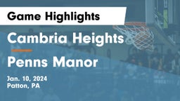 Cambria Heights  vs Penns Manor  Game Highlights - Jan. 10, 2024