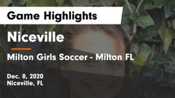 Niceville  vs Milton  Girls Soccer - Milton FL Game Highlights - Dec. 8, 2020