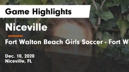 Niceville  vs Fort Walton Beach Girls Soccer - Fort Walton Beach FL Game Highlights - Dec. 10, 2020