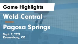 Weld Central  vs Pagosa Springs Game Highlights - Sept. 2, 2022