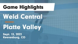 Weld Central  vs Platte Valley  Game Highlights - Sept. 13, 2022