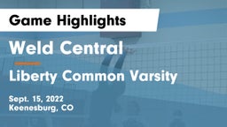 Weld Central  vs Liberty Common Varsity Game Highlights - Sept. 15, 2022