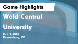 Weld Central  vs University  Game Highlights - Oct. 3, 2023