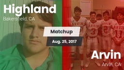 Matchup: Highland  vs. Arvin  2017