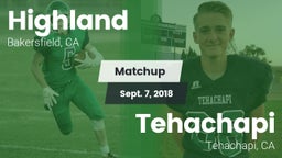 Matchup: Highland  vs. Tehachapi  2018