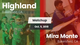 Matchup: Highland  vs. Mira Monte  2018