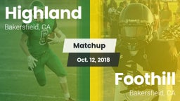 Matchup: Highland  vs. Foothill  2018