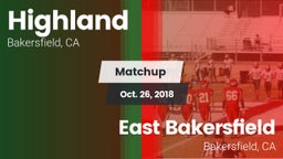 Matchup: Highland  vs. East Bakersfield  2018