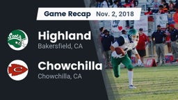 Recap: Highland  vs. Chowchilla  2018