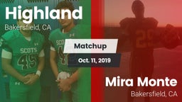 Matchup: Highland  vs. Mira Monte  2019