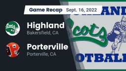 Recap: Highland  vs. Porterville  2022