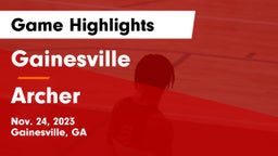 Gainesville  vs Archer  Game Highlights - Nov. 24, 2023