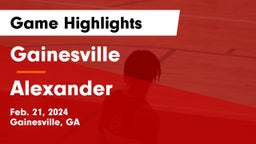 Gainesville  vs Alexander  Game Highlights - Feb. 21, 2024
