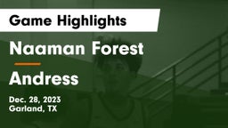 Naaman Forest  vs Andress  Game Highlights - Dec. 28, 2023