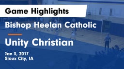 Bishop Heelan Catholic  vs Unity Christian  Game Highlights - Jan 3, 2017
