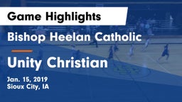Bishop Heelan Catholic  vs Unity Christian  Game Highlights - Jan. 15, 2019