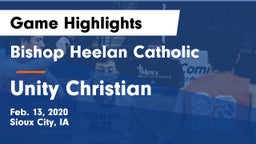 Bishop Heelan Catholic  vs Unity Christian  Game Highlights - Feb. 13, 2020