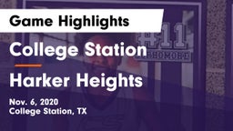 College Station  vs Harker Heights  Game Highlights - Nov. 6, 2020
