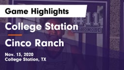 College Station  vs Cinco Ranch  Game Highlights - Nov. 13, 2020