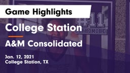 College Station  vs A&M Consolidated  Game Highlights - Jan. 12, 2021