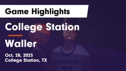 College Station  vs Waller  Game Highlights - Oct. 28, 2023