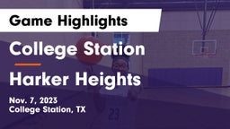 College Station  vs Harker Heights  Game Highlights - Nov. 7, 2023