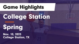 College Station  vs Spring  Game Highlights - Nov. 10, 2023