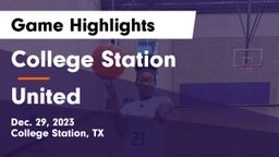 College Station  vs United  Game Highlights - Dec. 29, 2023