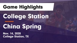 College Station  vs China Spring  Game Highlights - Nov. 14, 2020