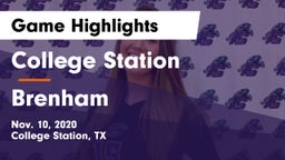 College Station  vs Brenham  Game Highlights - Nov. 10, 2020