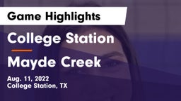College Station  vs Mayde Creek  Game Highlights - Aug. 11, 2022