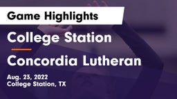 College Station  vs Concordia Lutheran  Game Highlights - Aug. 23, 2022