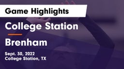 College Station  vs Brenham  Game Highlights - Sept. 30, 2022