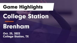 College Station  vs Brenham  Game Highlights - Oct. 25, 2022