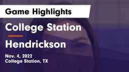 College Station  vs Hendrickson  Game Highlights - Nov. 4, 2022