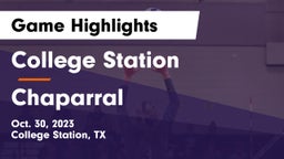 College Station  vs Chaparral  Game Highlights - Oct. 30, 2023