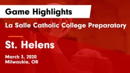 La Salle Catholic College Preparatory vs St. Helens  Game Highlights - March 3, 2020