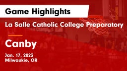 La Salle Catholic College Preparatory vs Canby  Game Highlights - Jan. 17, 2023