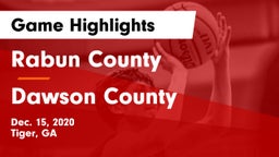 Rabun County  vs Dawson County  Game Highlights - Dec. 15, 2020