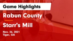 Rabun County  vs Starr's Mill  Game Highlights - Nov. 26, 2021
