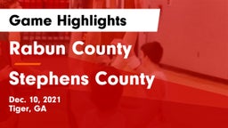 Rabun County  vs Stephens County  Game Highlights - Dec. 10, 2021