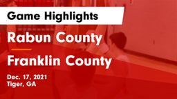 Rabun County  vs Franklin County  Game Highlights - Dec. 17, 2021