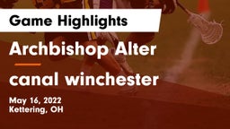 Archbishop Alter  vs canal winchester Game Highlights - May 16, 2022
