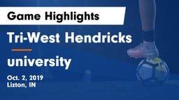 Tri-West Hendricks  vs university  Game Highlights - Oct. 2, 2019