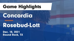 Concordia  vs Rosebud-Lott Game Highlights - Dec. 18, 2021
