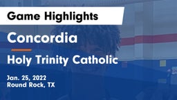 Concordia  vs Holy Trinity Catholic  Game Highlights - Jan. 25, 2022